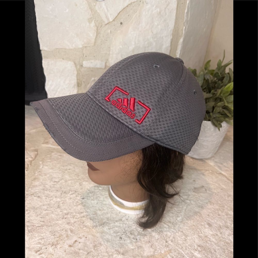 Adidas dark grey and pink fitted baseball cap